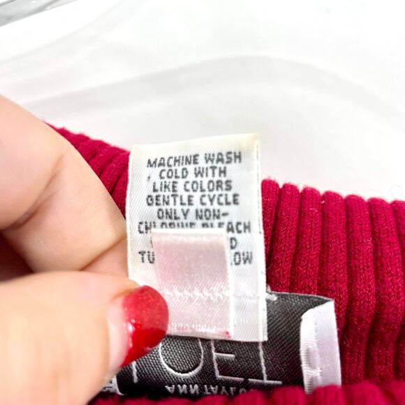 LOFT Red Knit Cowl Neck Long Sleeve Sweater - Picture 5 of 11